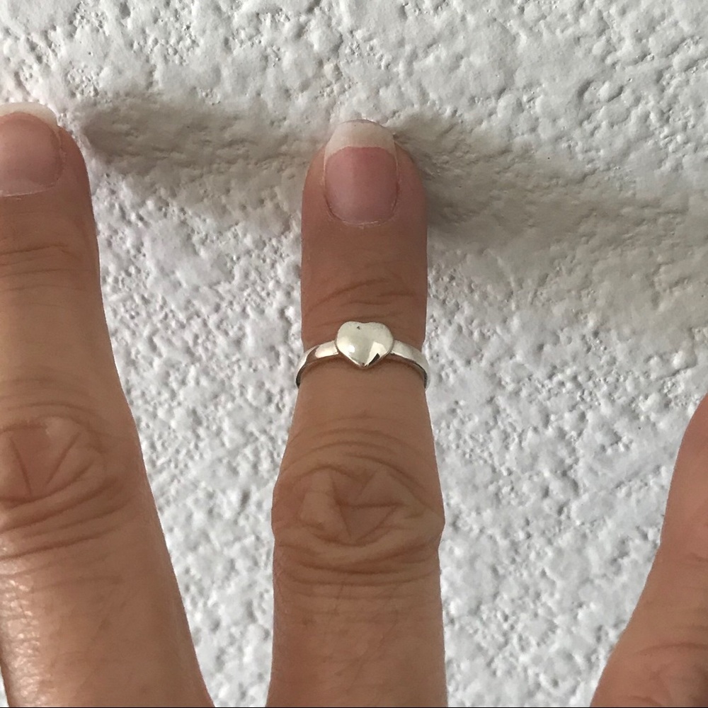Sterling Silver Solid Heart Toe Ring, Love Ring - image 6